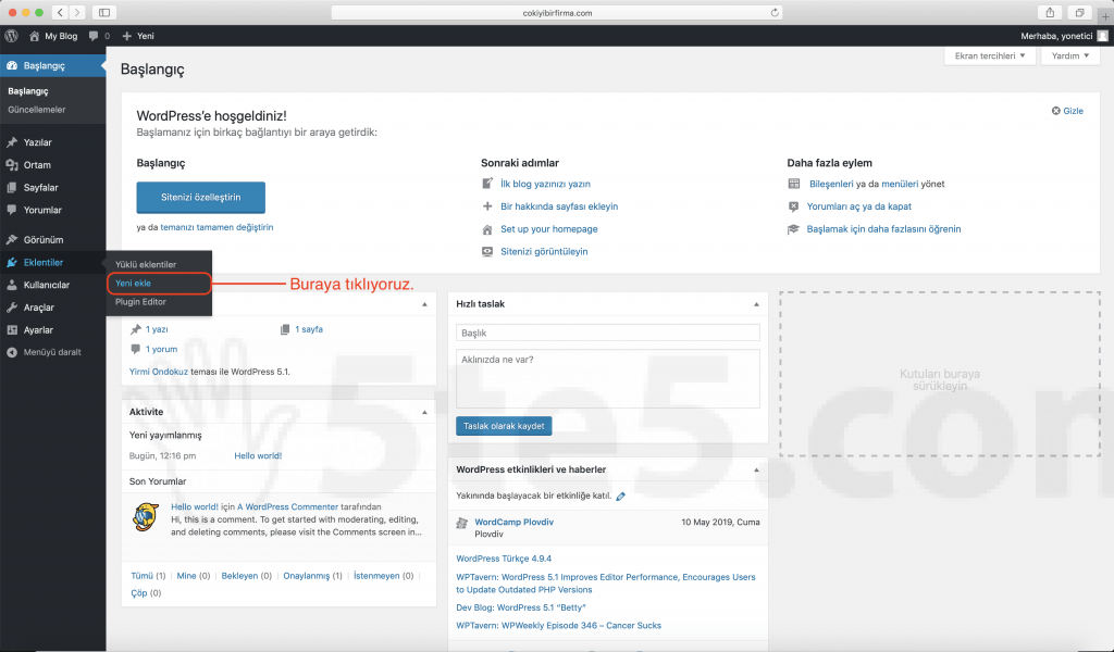 Wordpress Yeni Eklenti Yükleme Bağlantısı