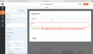 wp forms iletişim formu email düzenlemek için tıkla